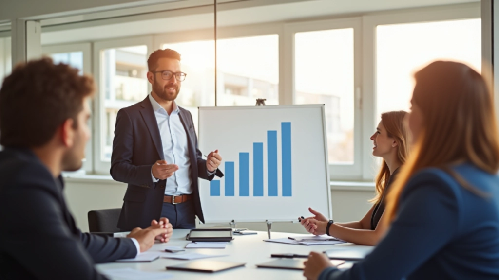 Réunion de travail sur la planification financière avec présentation de stratégies