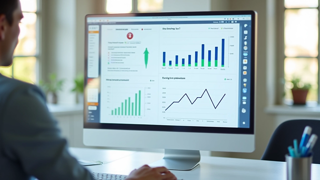 Tableau de bord financier moderne avec graphiques et données sur écran professionnel